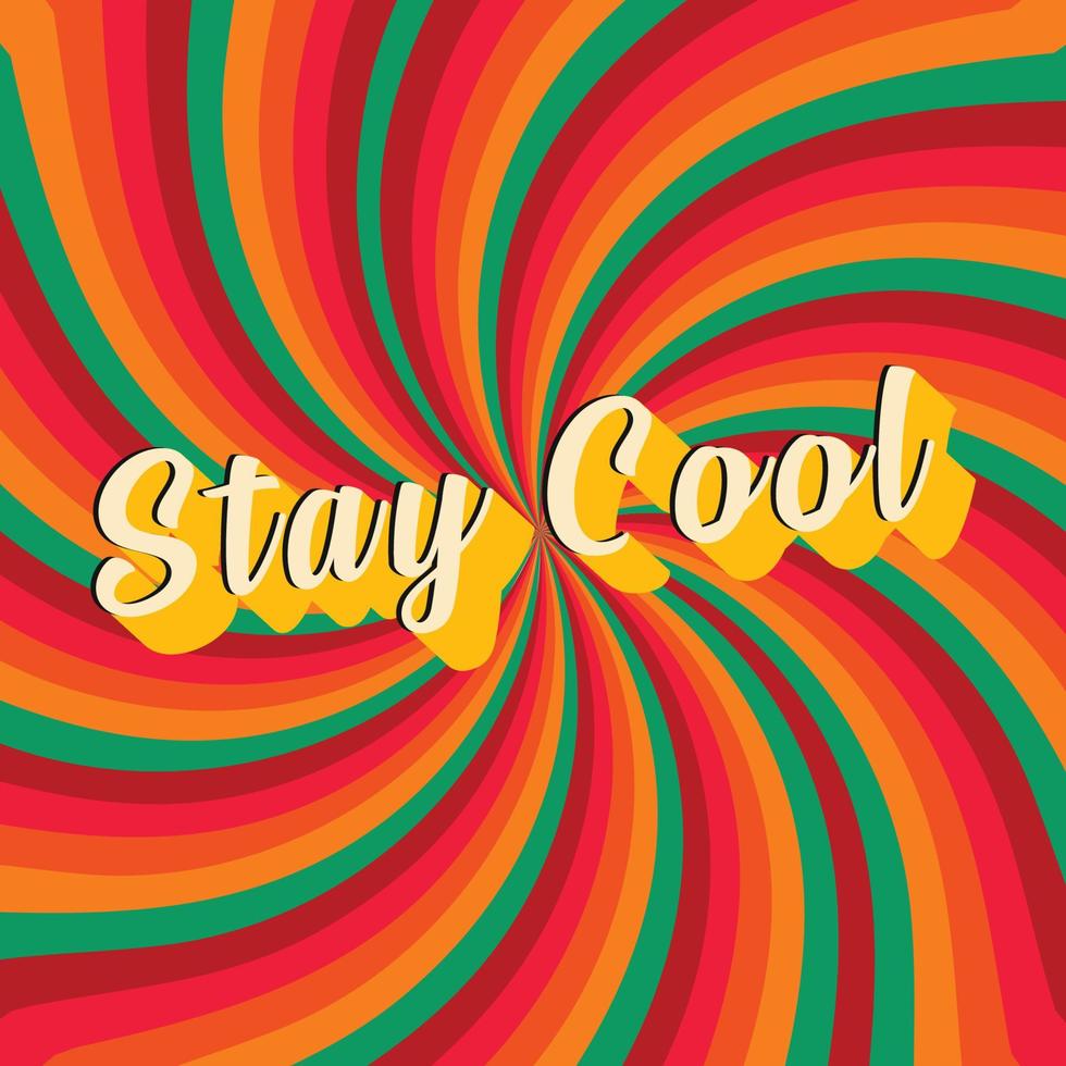 staycool with a very classic rainbow background vector