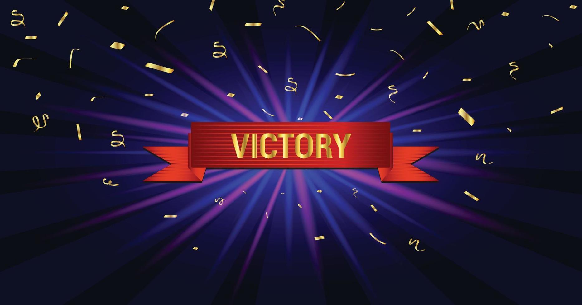 winning ribbons and writing with a glowing background vector