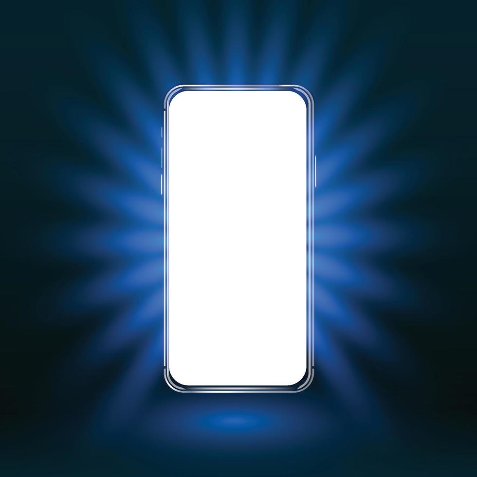 Beautiful Design Smartphone with Shiny Screen vector