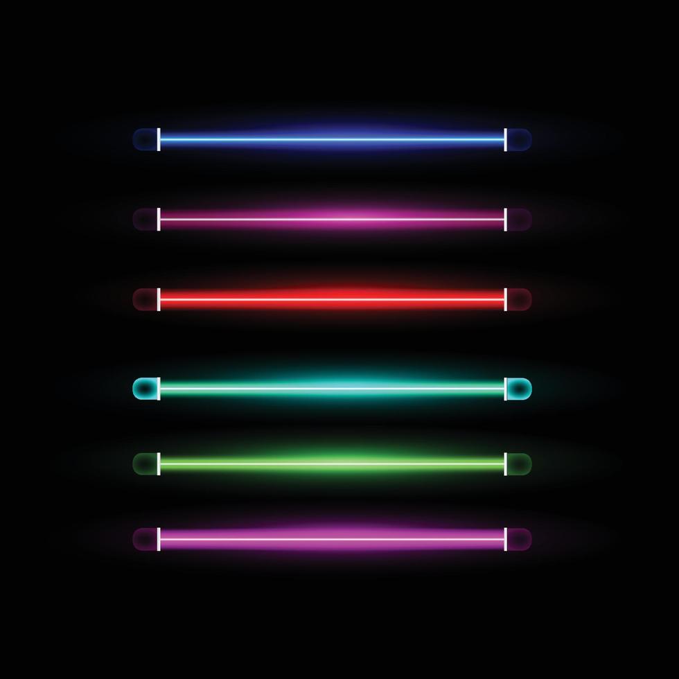 luces de neón con colores brillantes vector