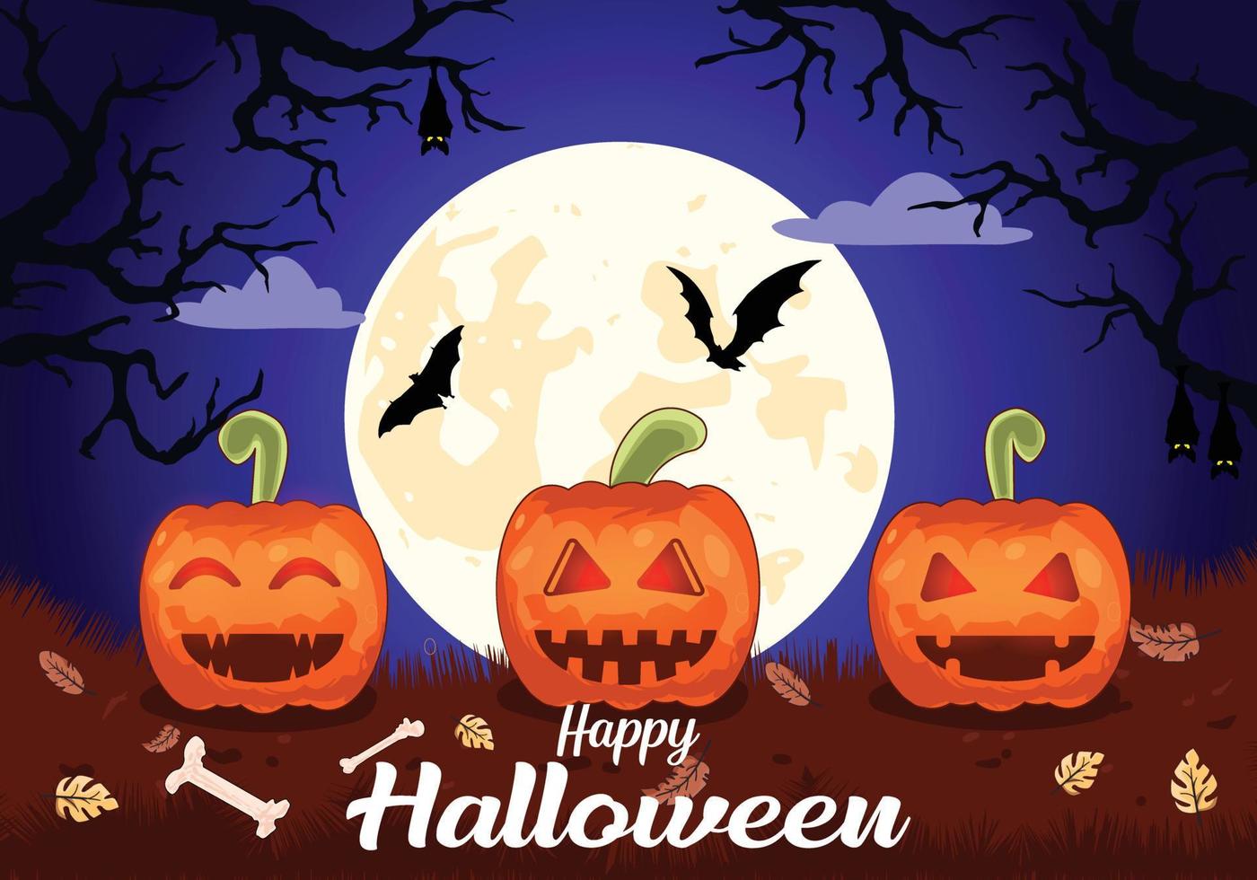 Halloween with beautiful concept design vector