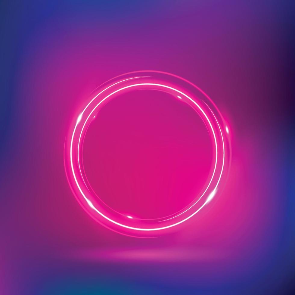 Circle Neon with Gradient Mesh Background vector