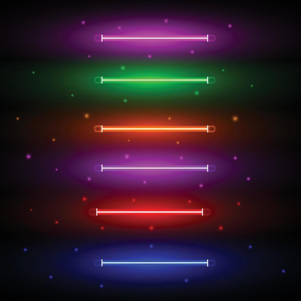 neon lights with attractive and sparkling colors vector