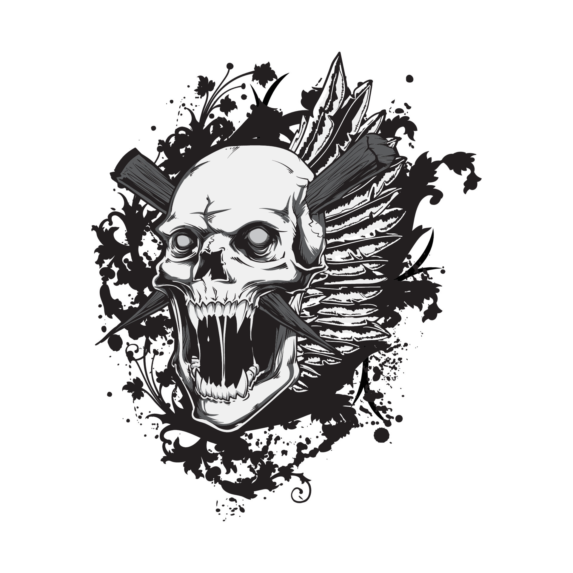 Jawless Skull, High Quality, Vector Art, T-shirt Design 