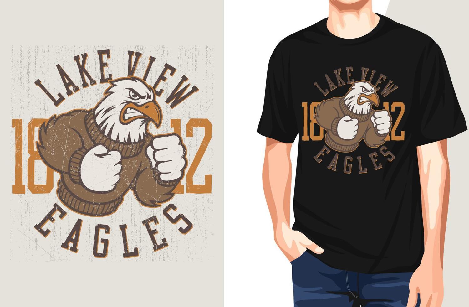 Lakeview Eagles T Shirt.Can be used for t-shirt print, mug print, pillows, fashion print design, kids wear, baby shower, greeting and postcard. t-shirt design vector