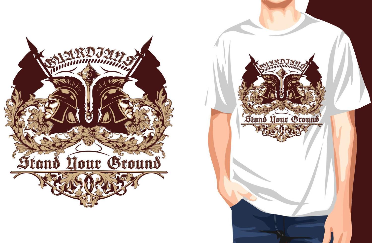 Guardian Giant T-Shirt.Can be used for t-shirt print, mug print, pillows, fashion print design, kids wear, baby shower, greeting and postcard. t-shirt design vector