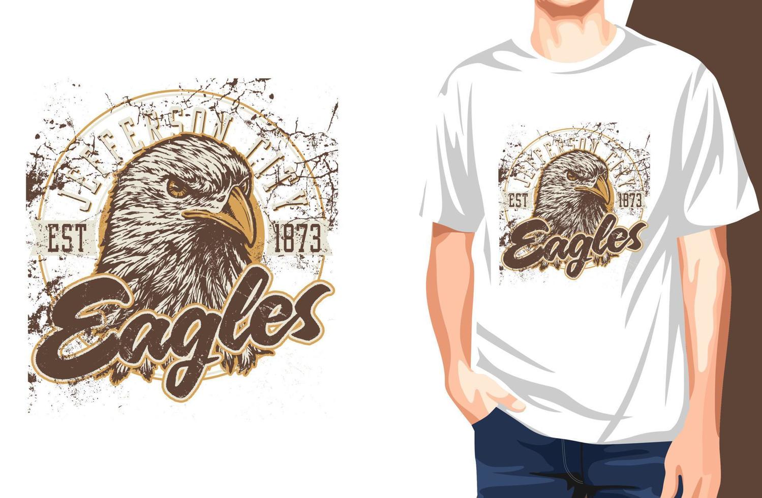 jefferson city eagles t shirt.puede usarse para estampado de camisetas, estampado de tazas, almohadas, diseño de estampados de moda, ropa para niños, baby shower, saludo y postal. diseño de camiseta vector