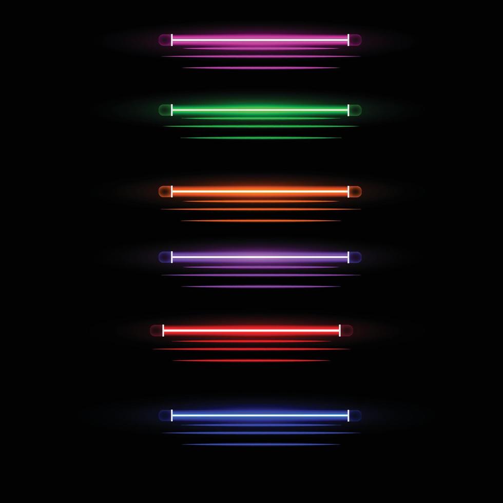 neon lights with a variety of sparkling colors vector