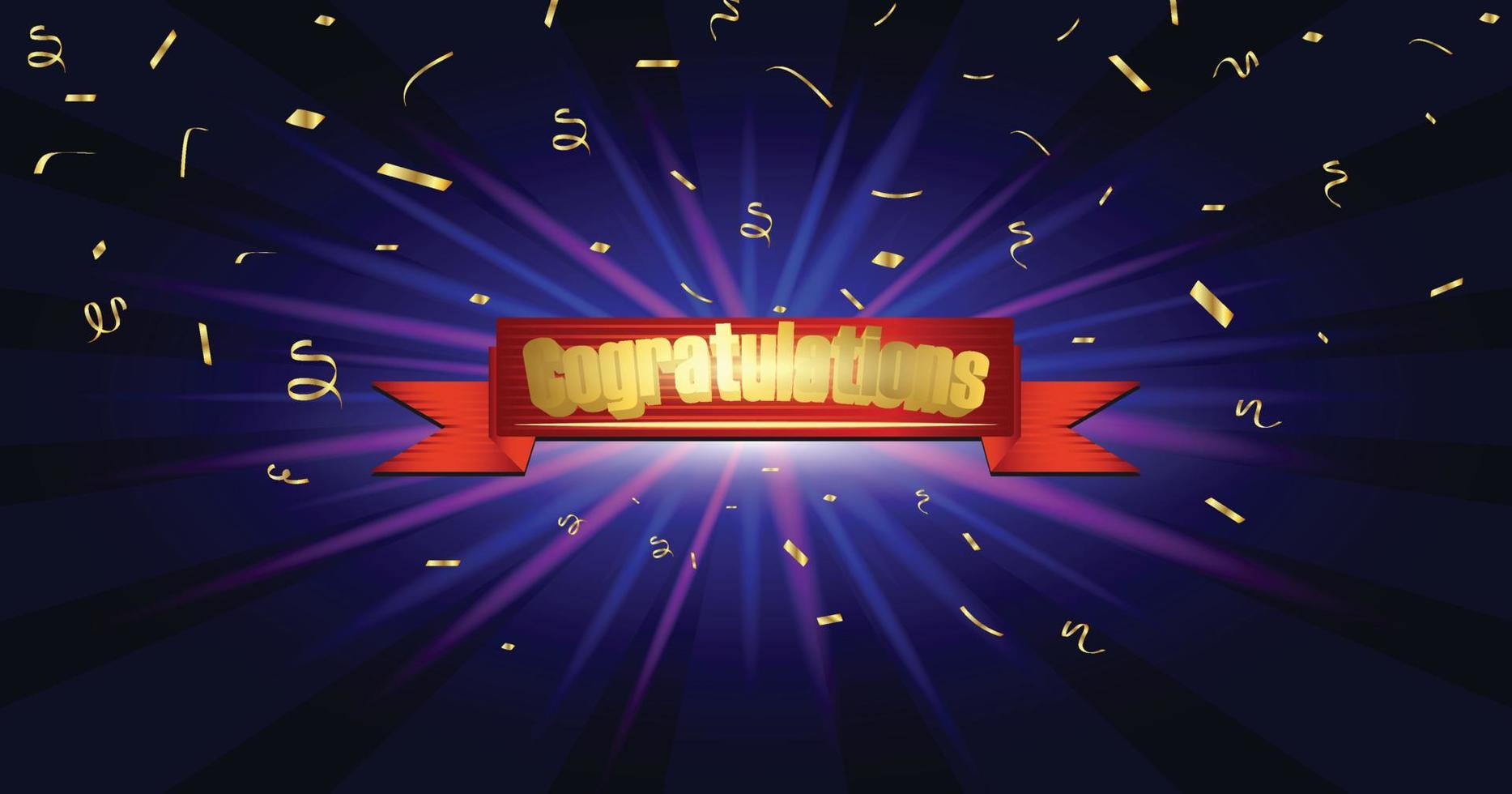 winning ribbons and writing with a glowing background vector