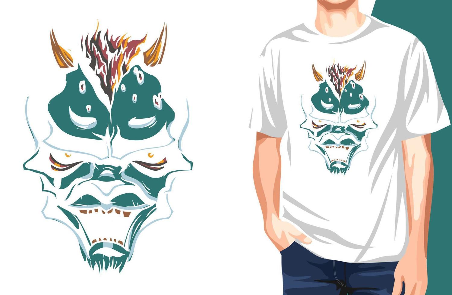 orc demon t-shirt.puede usarse para estampado de camisetas, estampado de tazas, almohadas, diseño de estampados de moda, ropa para niños, baby shower, saludo y postal. diseño de camiseta vector