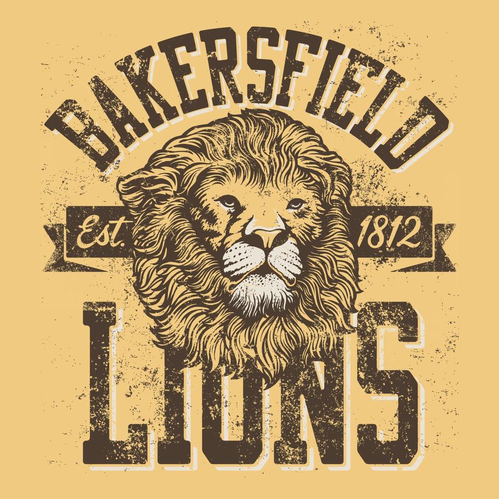 BakersField Lions T Shirt design.Can be used for tshirt print, mug