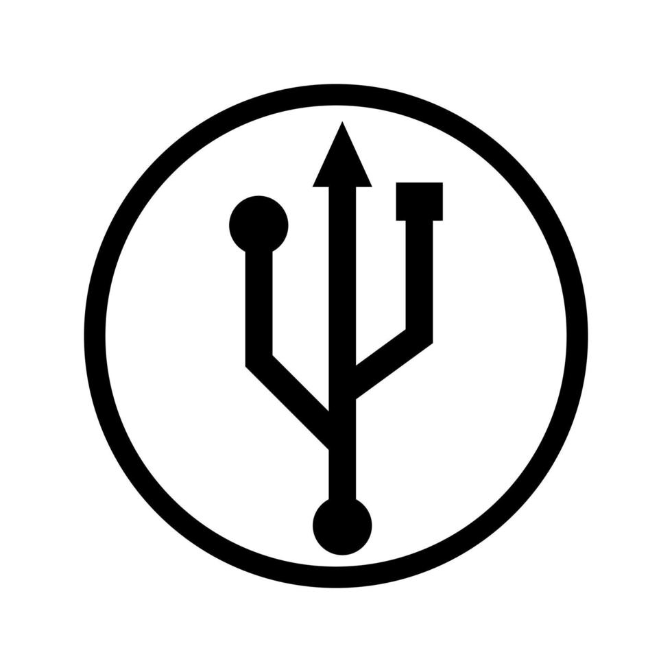 usb port connector in a circle vector