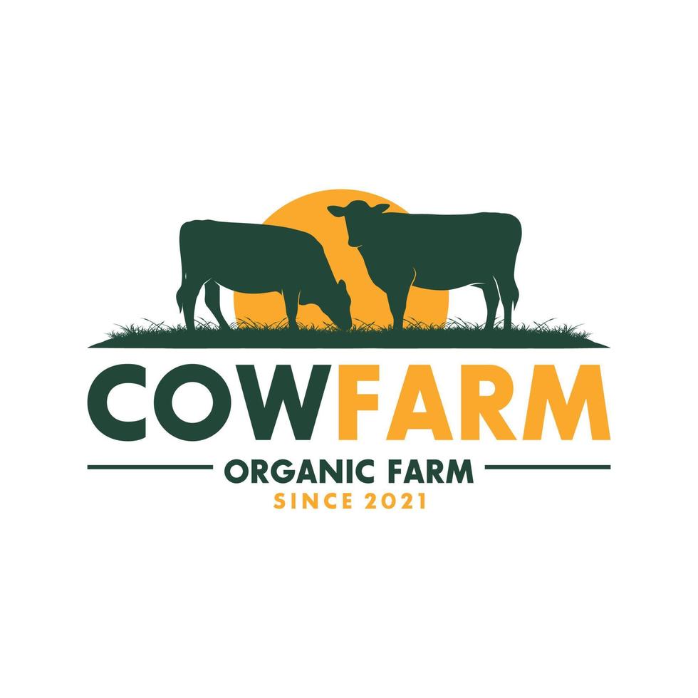 Cattle Angus Beef logo design. Premium Beef Logo design vector