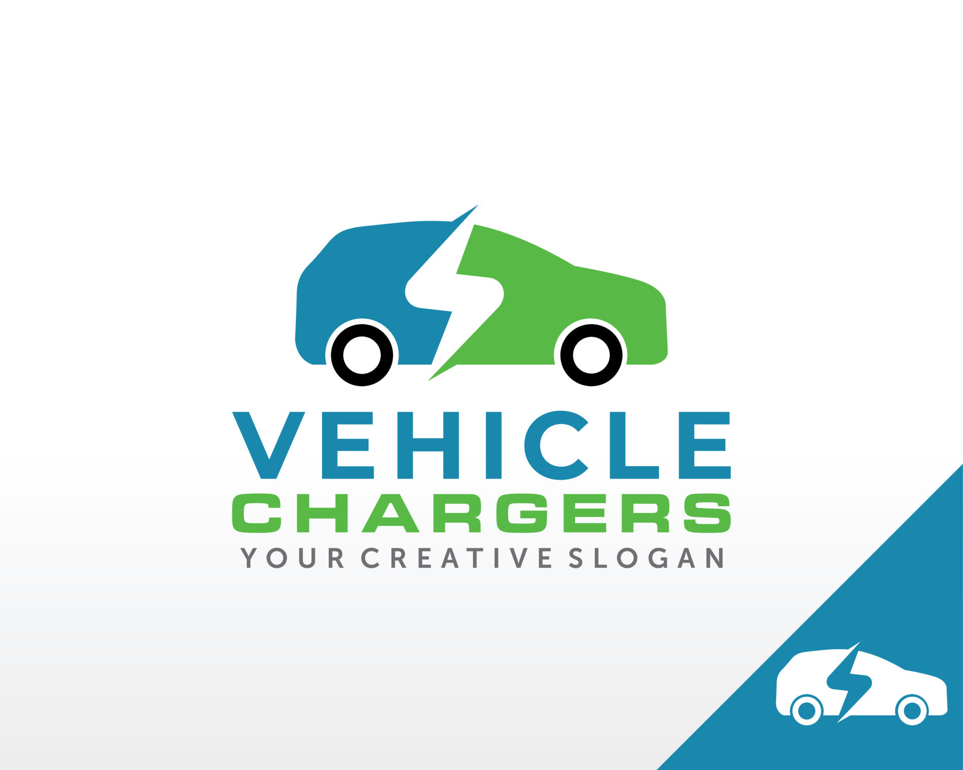 Electric Car Charger Station Logo design vector. Electric car battery