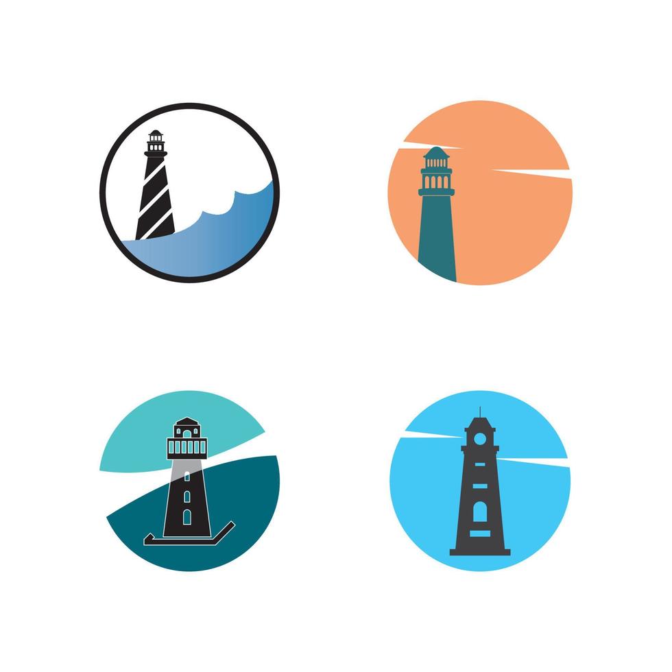Lighthouse logo template vector