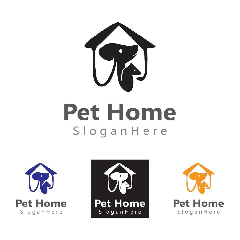 Home Pet logo vector creative icon illustration design