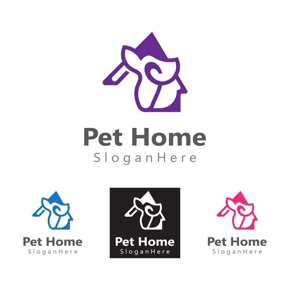 Home Pet logo vector creative icon illustration design