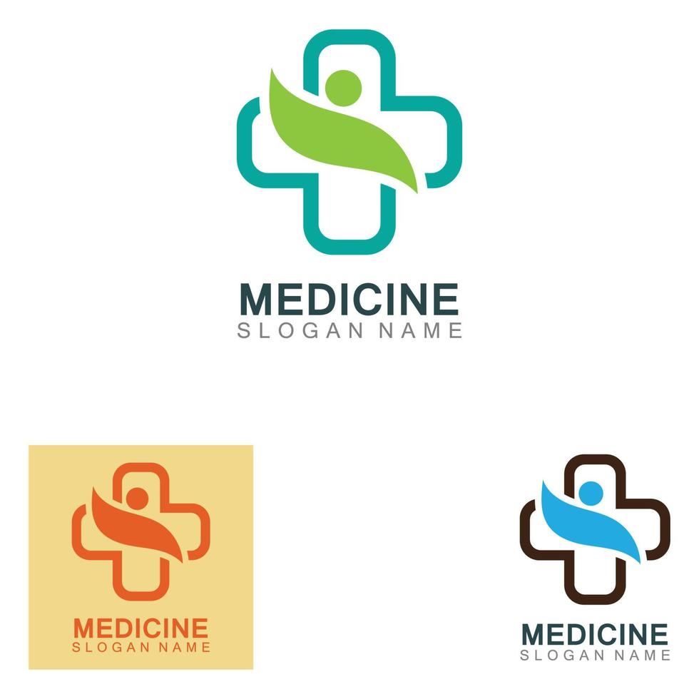 logotipo médico cuidado de la salud diseño cruz ilustración vector