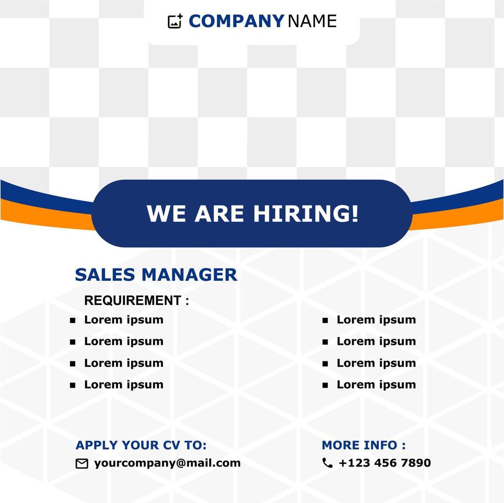 Blue Theme Job Hiring vector
