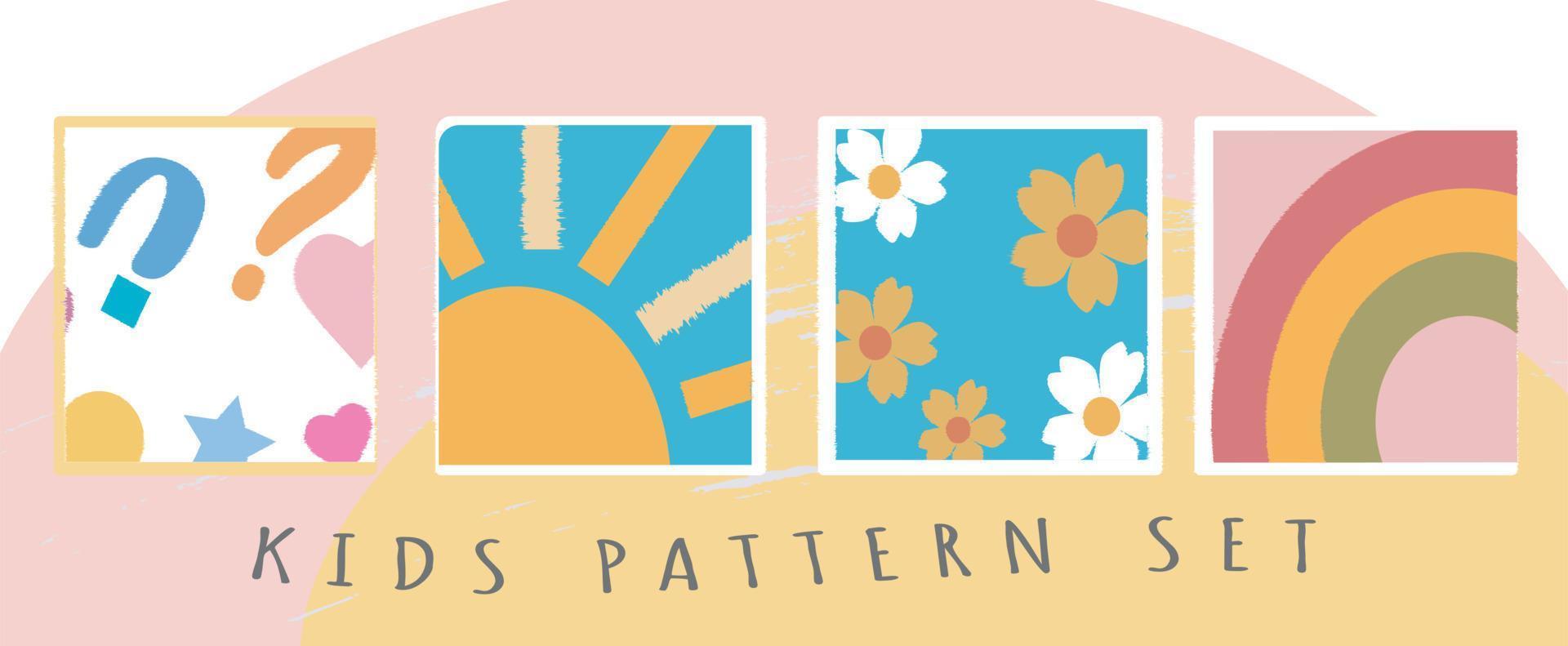 KIDS PATTERN SET vector