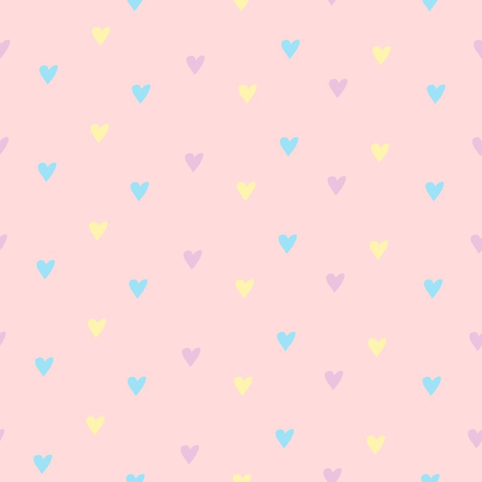 seamless pattern romantic hearts pink pretty vector