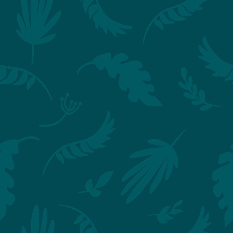 seamless pattern green leaves of the tropics on a dark background vector