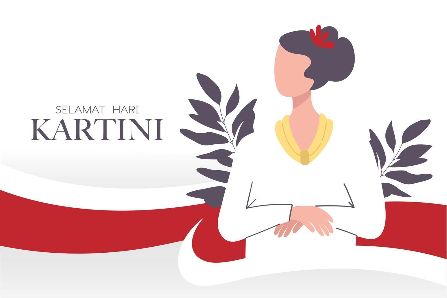 selamat hari kartini celebración feliz día de kartini. activista indonesia que abogó por los derechos de la mujer y la educación femenina. héroes del feminismo. vector