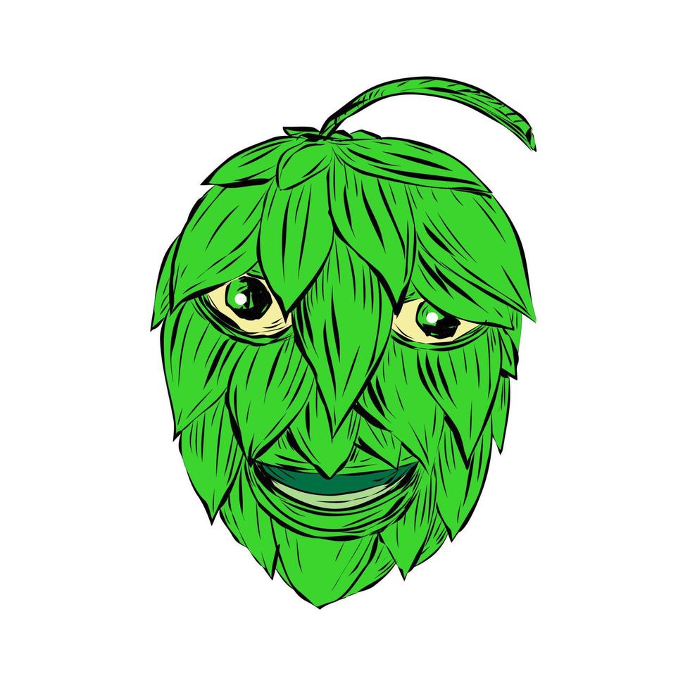 drawing of hops man vector