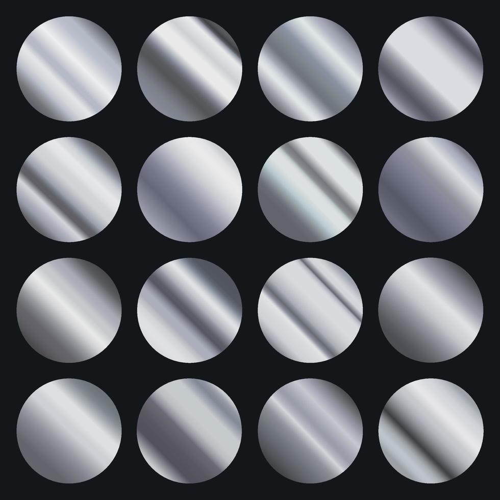 Set of 16 pcs. steel backgrounds texture - Vector