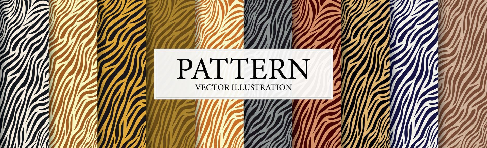 Set of 10 patterns of multi-colored Zerba skins - Vector