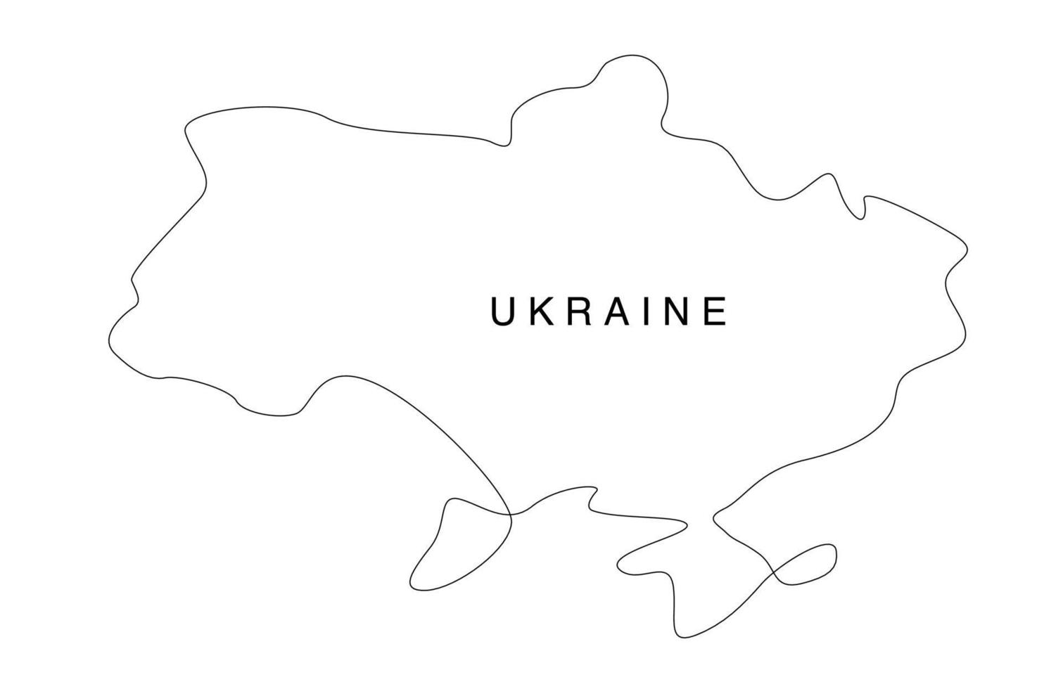 Line art Ukraine map. continuous line europe map. vector illustration. single outline.