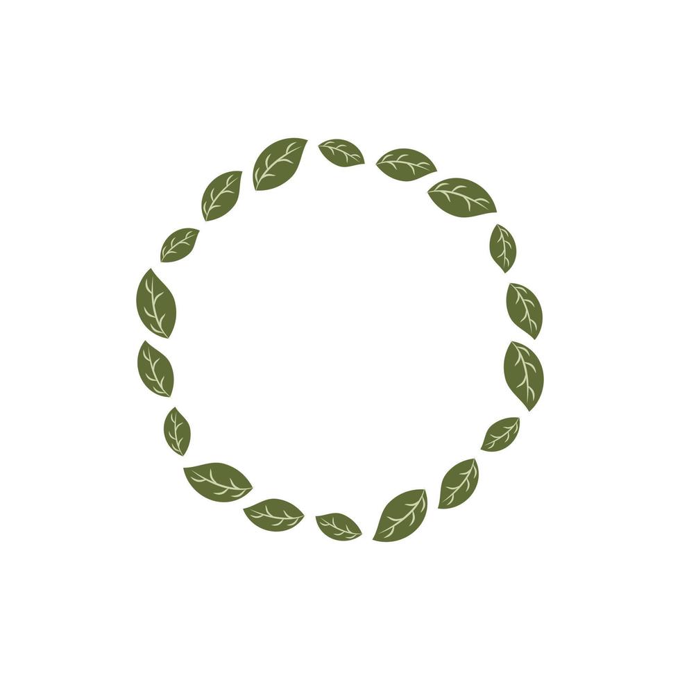 Leaf wreath circle vector