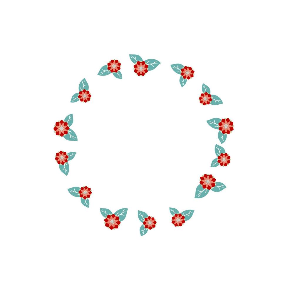 Flower wreath cercle vector