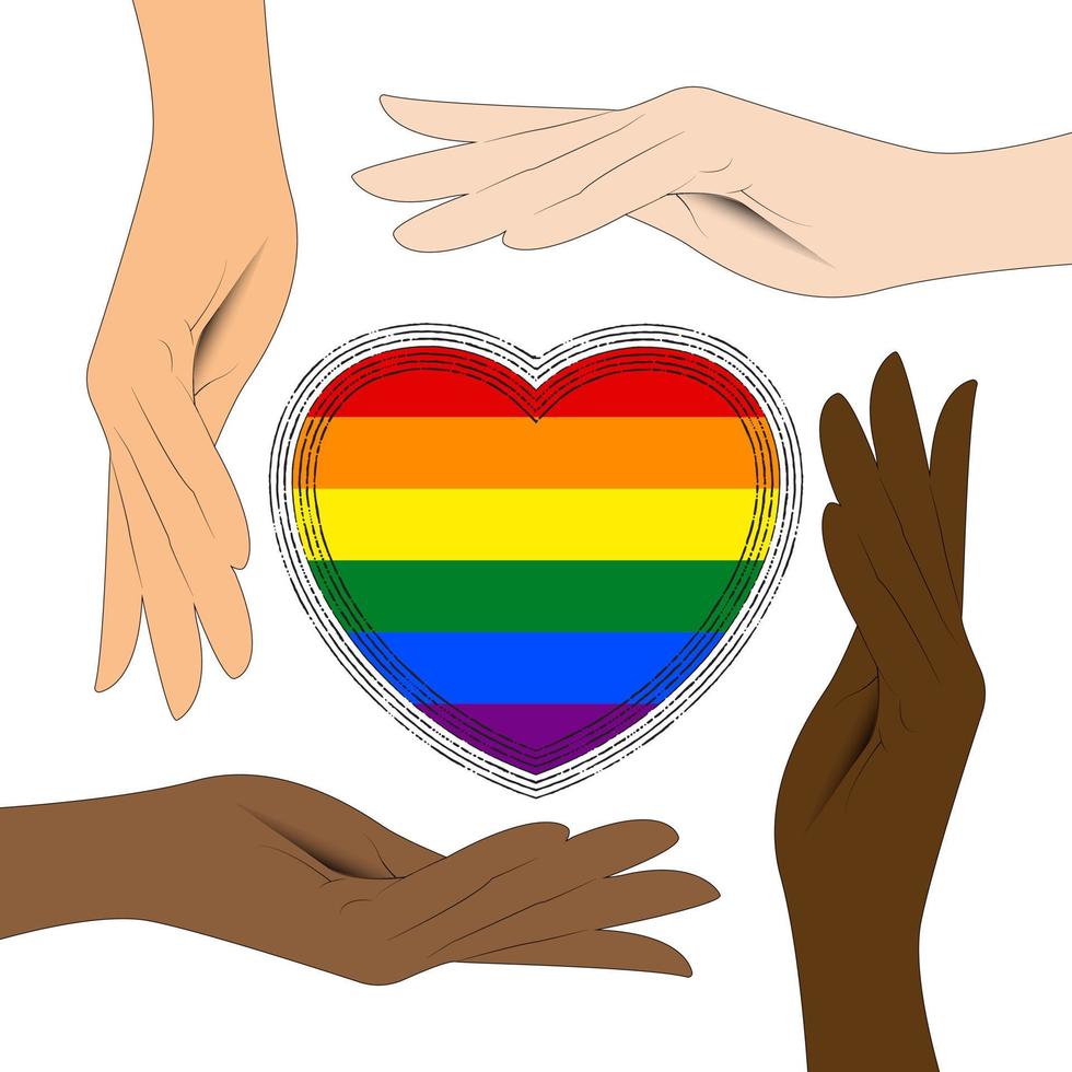 Various ethnicities LGBTQ vector