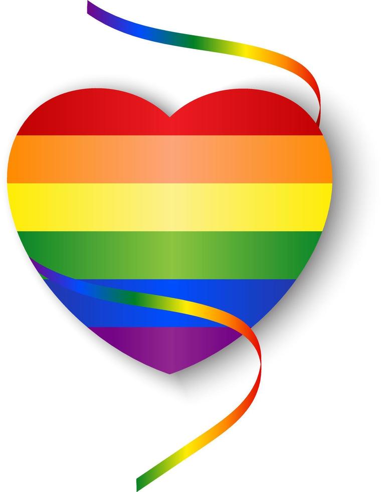 Ribbon heart pride vector