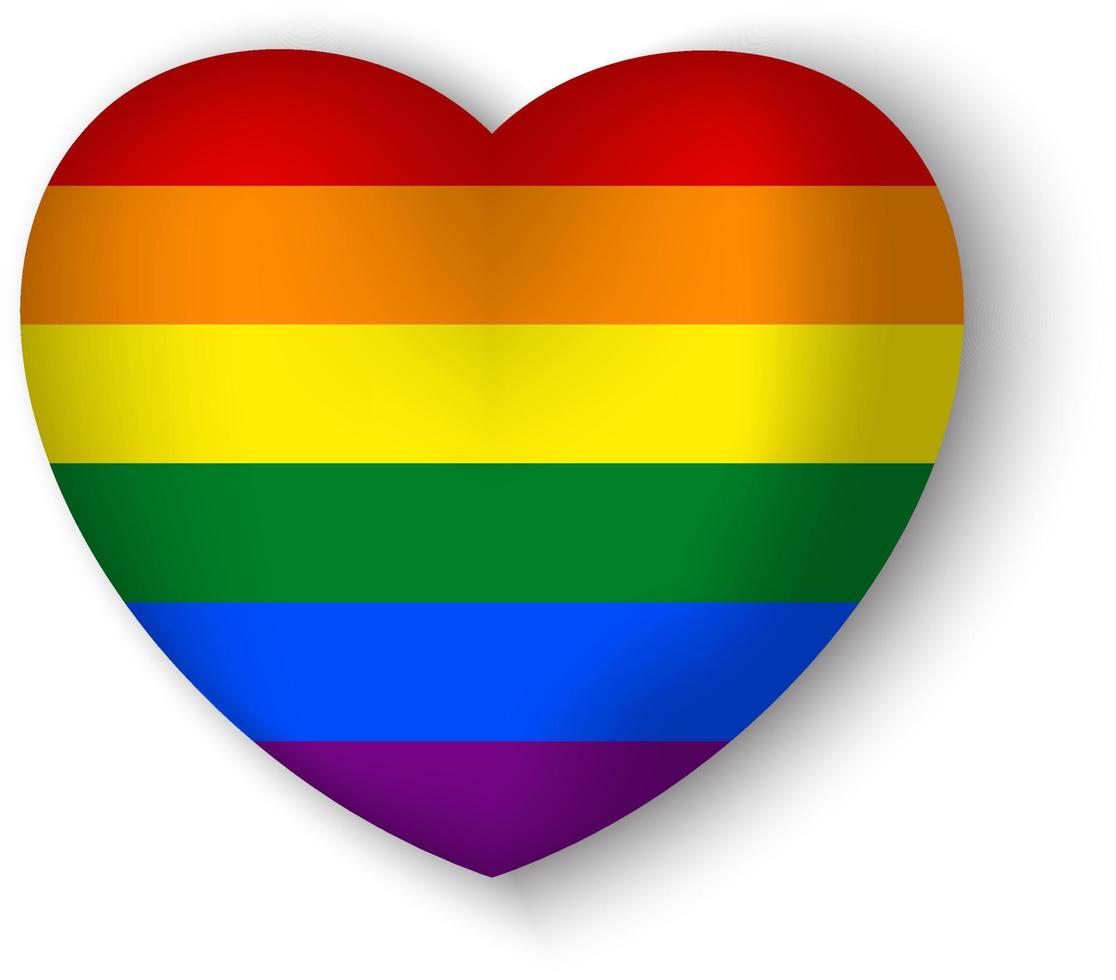 Heart pride 3d LGBTQ vector