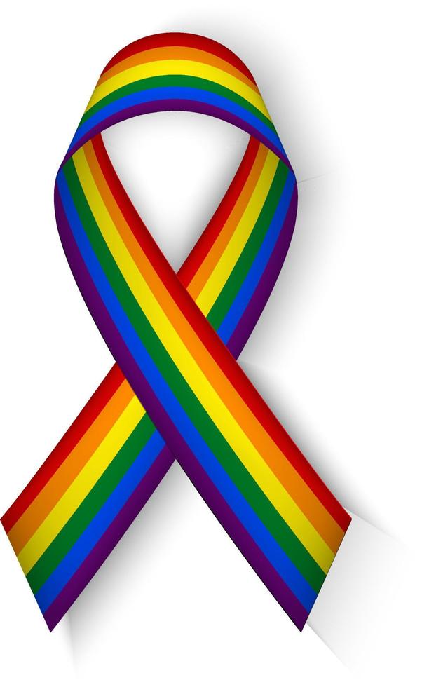 Ribbon flag lgbt pride vector