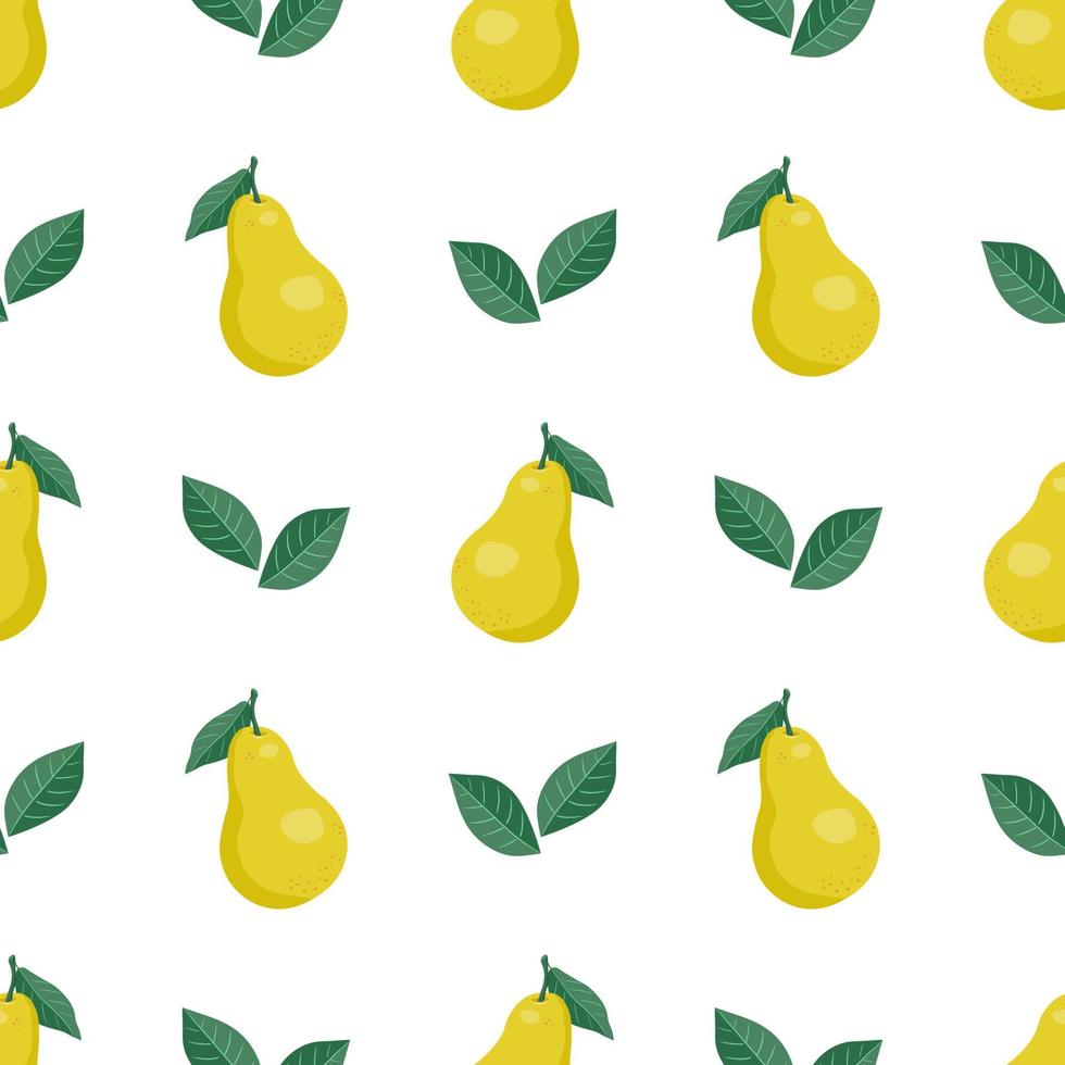 Pear seamless pattern. Fruit background. Beautiful vector print.