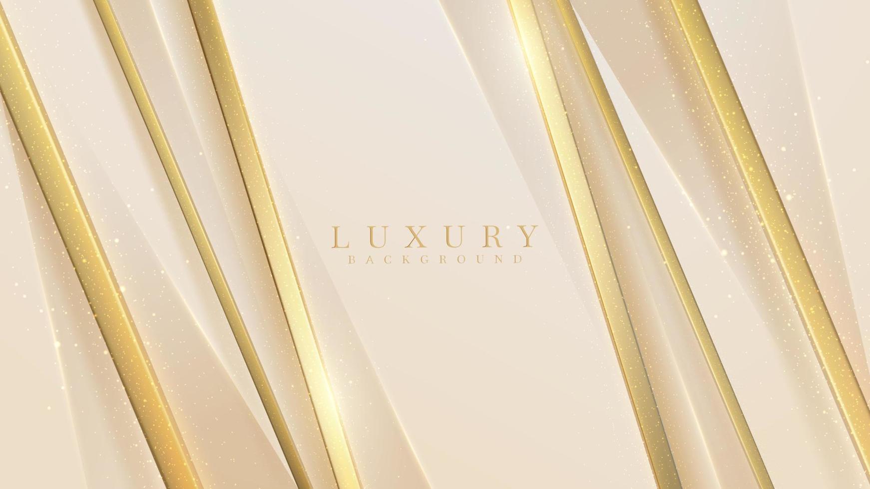 Luxury background with gold line element and glitter light effect decoration. vector