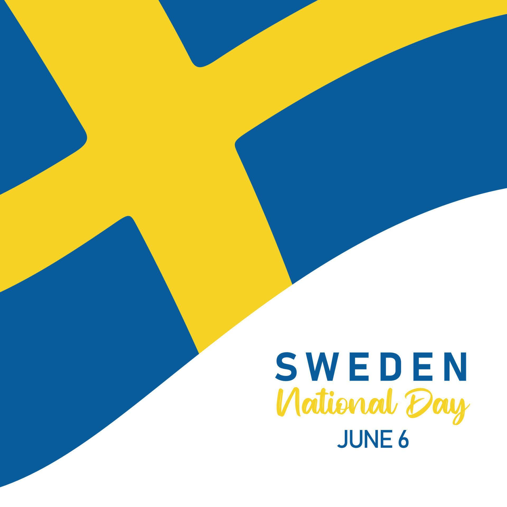 June 6, National Day. Happy Sweden National Day or Sveriges nationaldag