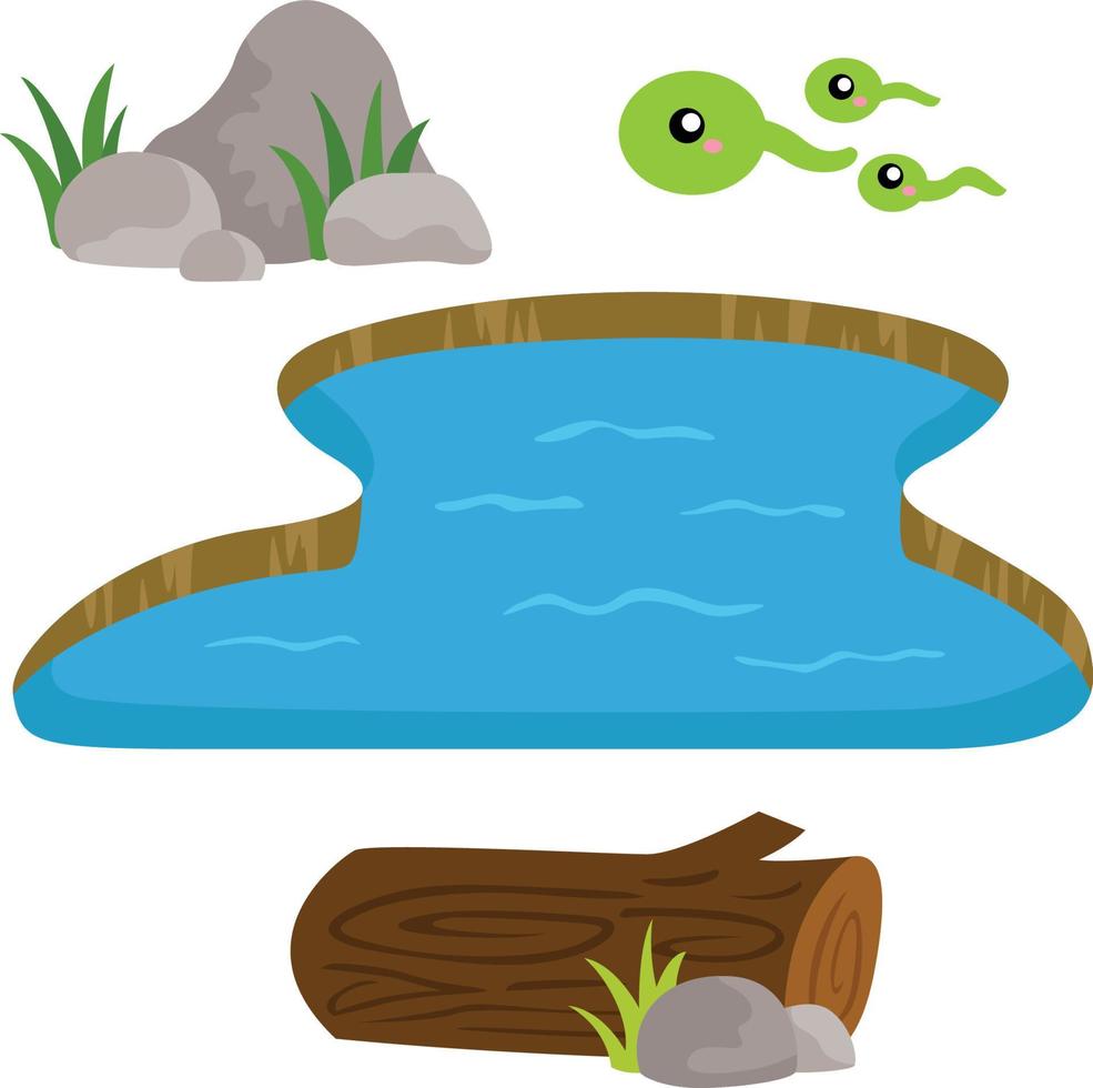 Nature pond picture vector