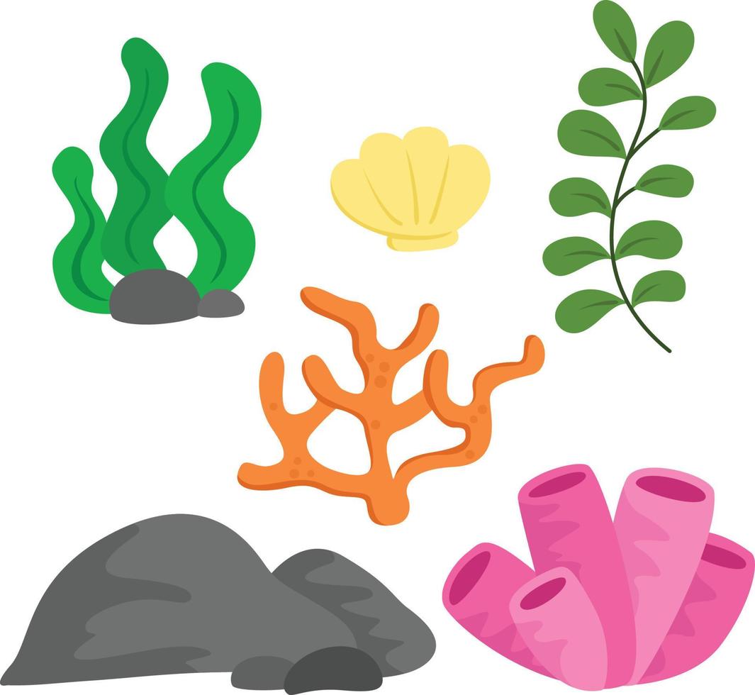 Underwater stuff seaweed vector clipart