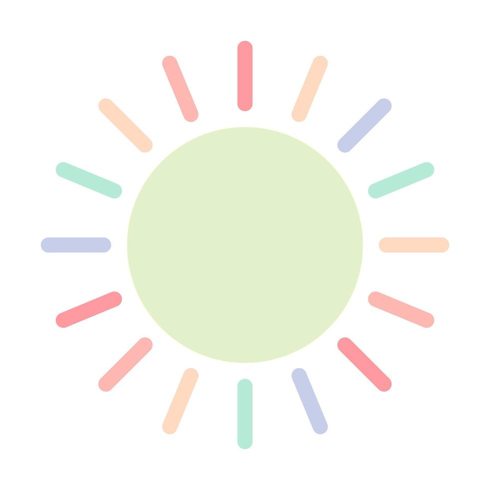 Sun pastel color icon vector for your web design, logo, UI. illustration