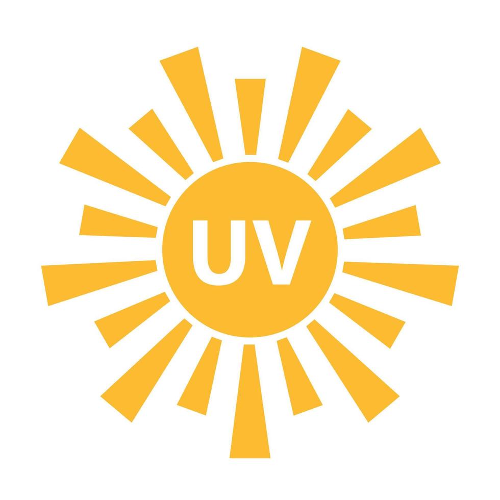 UV radiation icon vector solar ultraviolet light symbol for graphic design, logo, website, social media, mobile app, UI illustration.