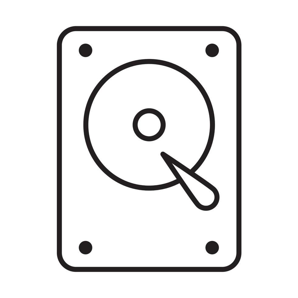 icono de disco duro vector hdd signo para diseño gráfico, logotipo, sitio web, redes sociales, aplicación móvil, ilustración de interfaz de usuario