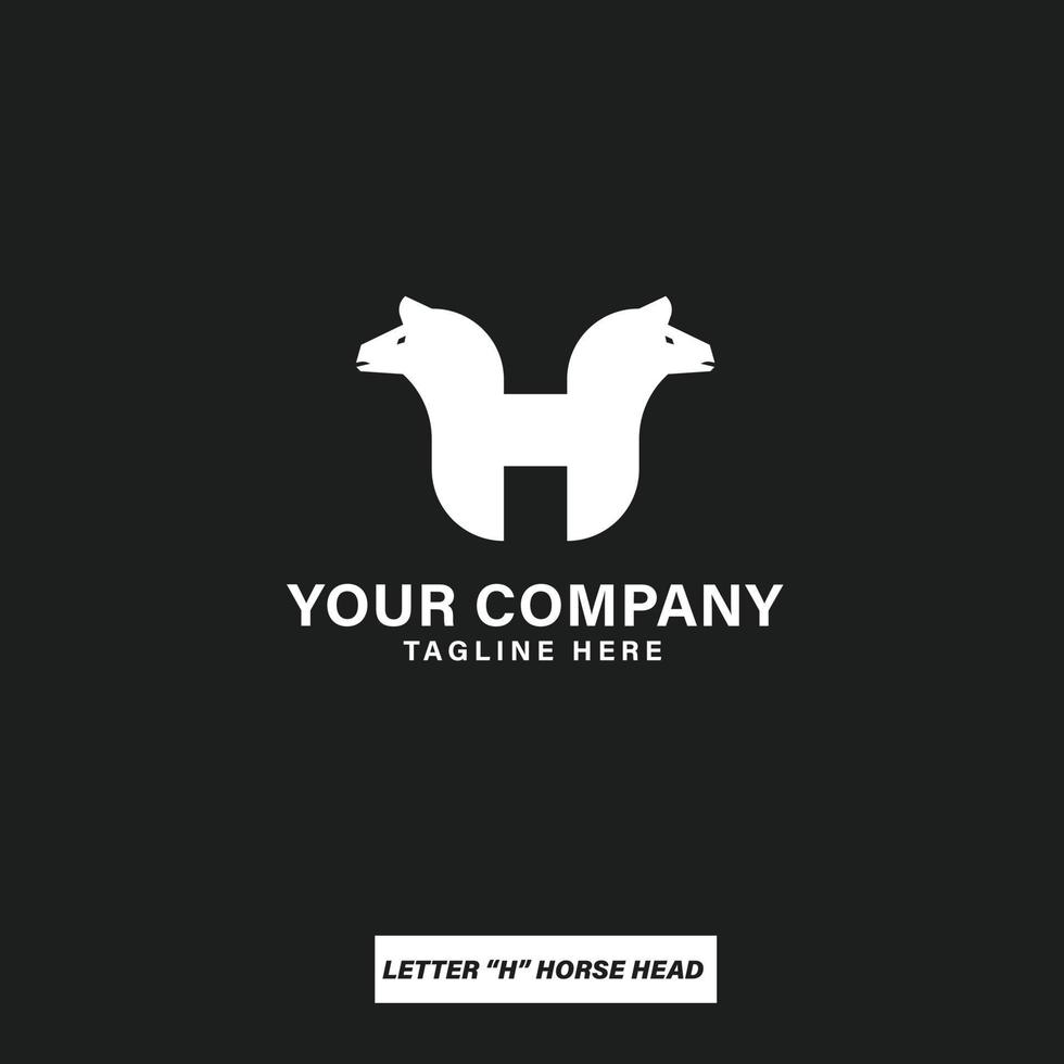 Horse logo with letter H concept vector