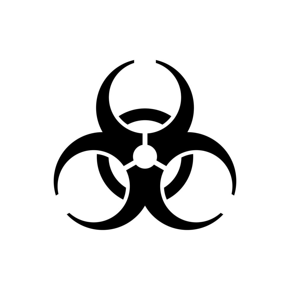 Danger biological contamination sign. Black symbol of intoxication with microbes and chemical fluids. Weapons of mass destruction and spread epidemics vector