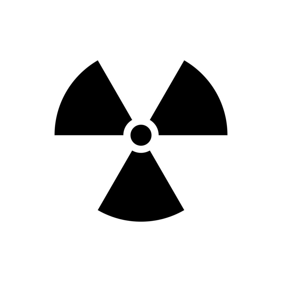 Radioactive threat sign. Black symbol of dangerous radiation and great destruction. Toxic fatal infection for all vector living