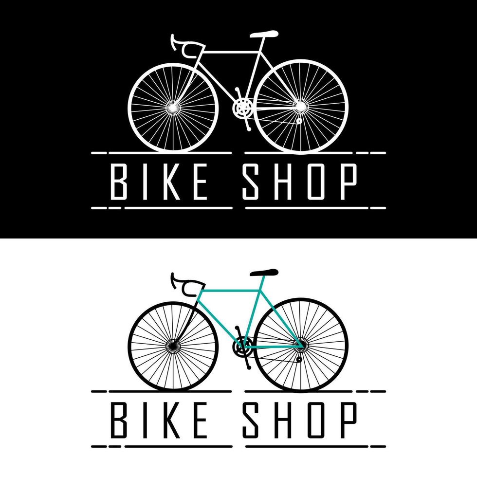 Racing bike shop in simple flat logo design vector