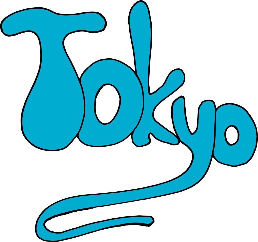 Text Tokyo on white background. Vector image.